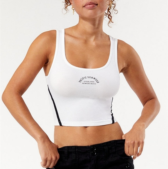 PacSun Pacific Sunwear Sporty Seam Tank Top Off White Size Medium - Picture 1 of 9